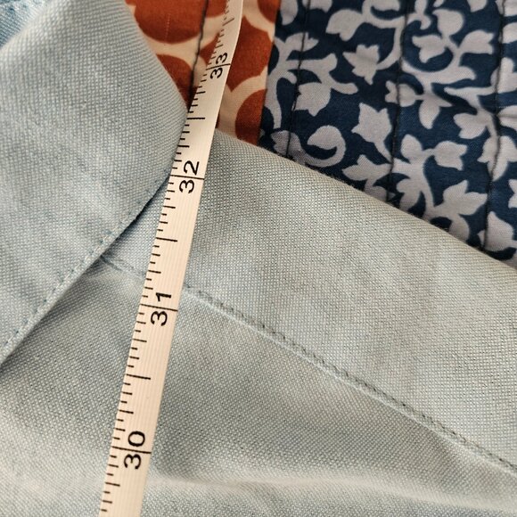 Volcom Men's XXL Light Blue Cotton Button Up Shirt Short Sleeve Modern Fit - Picture 12 of 12